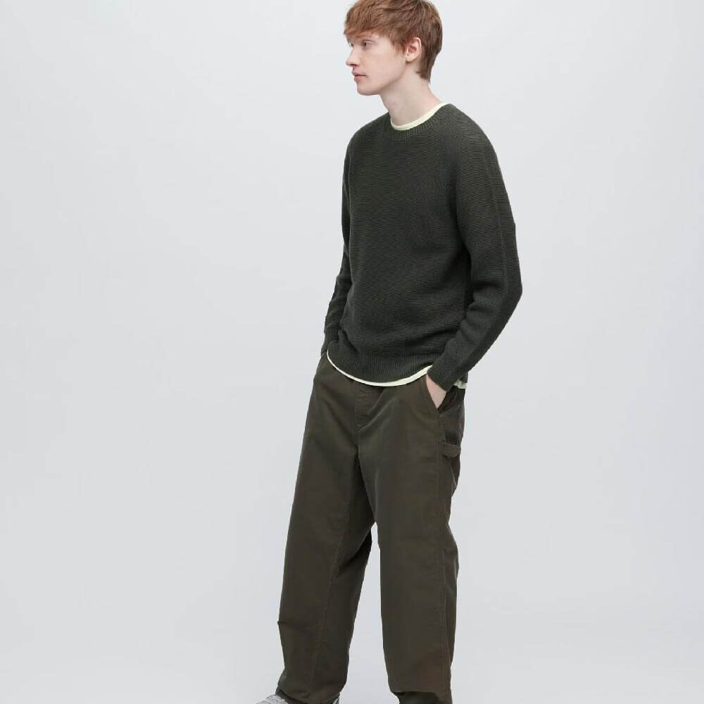 

Джемпер Uniqlo 3D Knit Seamless Crew Neck, оливковый