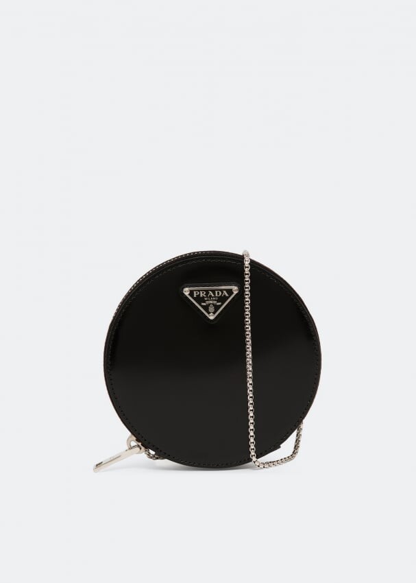 

Сумка PRADA Brushed leather mini-pouch, черный