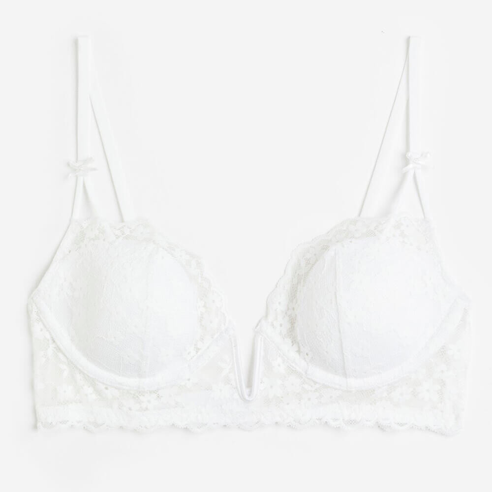 

Бюстгальтер H&M Padded Underwire Lace, белый