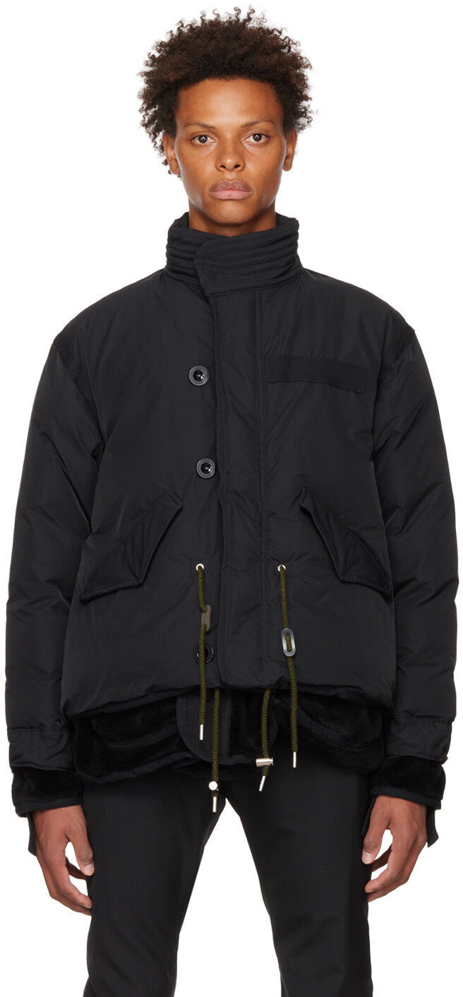 

Черная многослойная куртка sacai