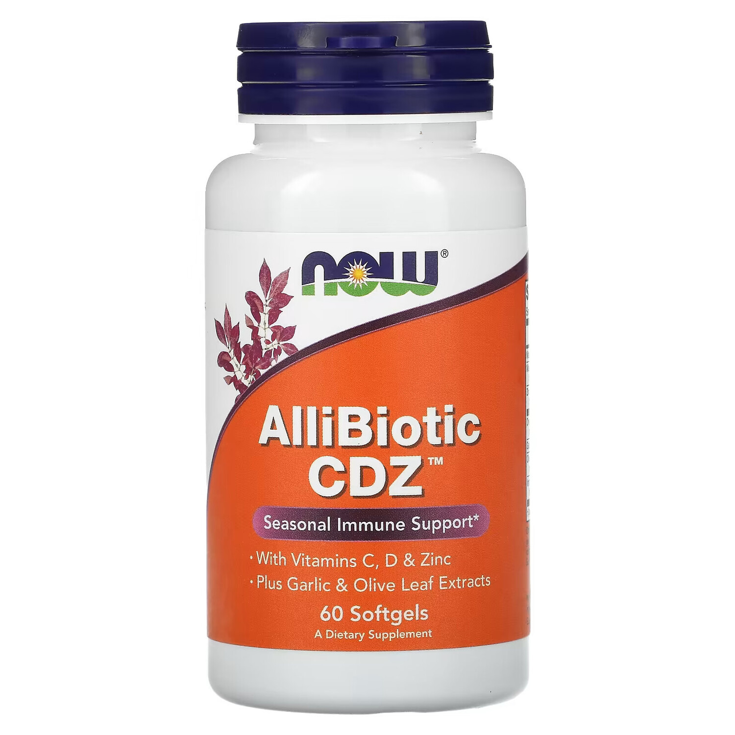 

NOW Foods, AlliBiotic CDZ, сезонная поддержка иммунитета, 60 мягких таблеток