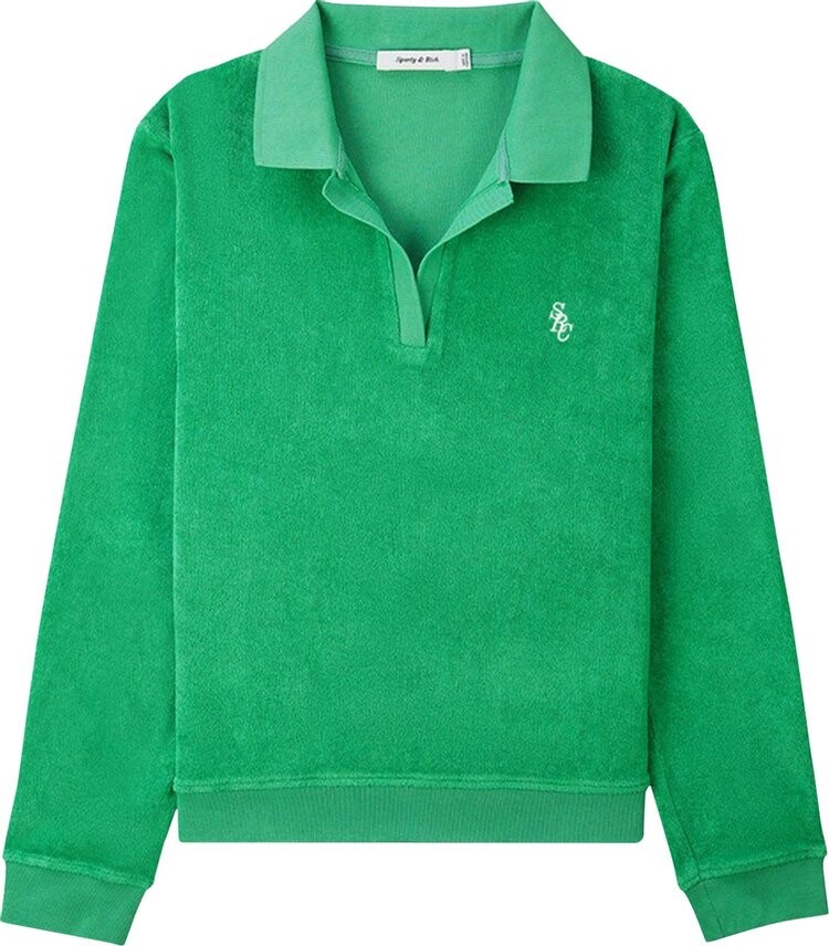 

Лонгслив Sporty & Rich Amanda Long-Sleeve Polo 'Kelly Green', зеленый