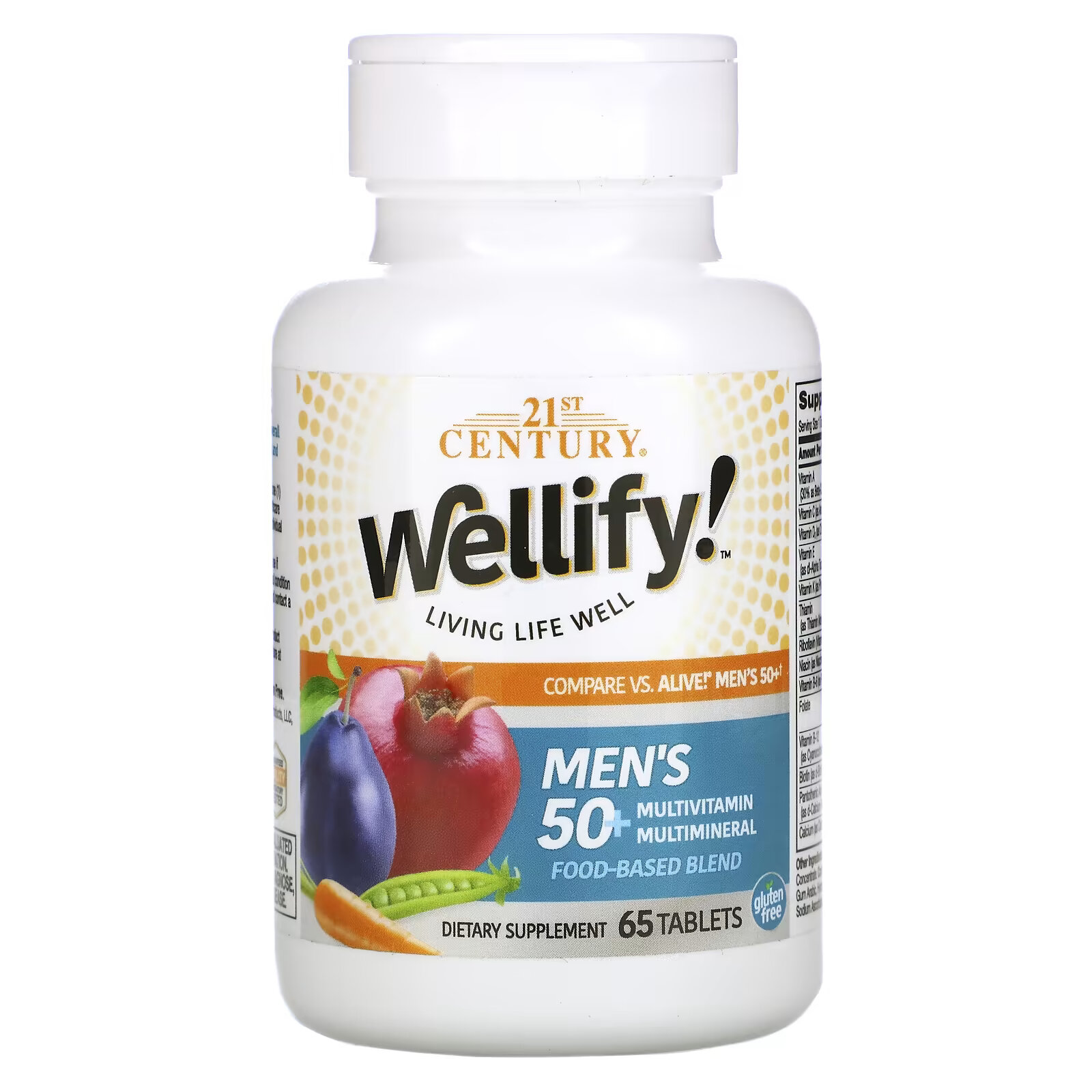21st Century, Wellify, мультивитамины и мультиминералы для мужчин старше 50 лет, 65 таблеток 21st century wellify энергетические мультивитамины и мультиминералы для женщин 65 таблеток
