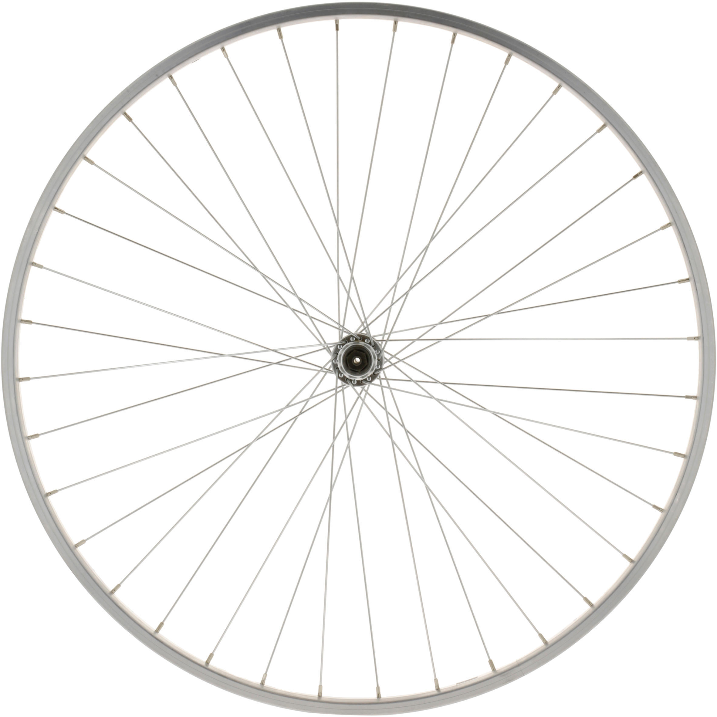 Колесо для гибридного велосипеда переднее 28 дюймов быстросъемный зажим белое Riverside