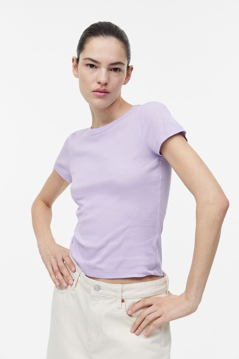 

Рубашка из смесового модала в рубчик H&M, сирень
