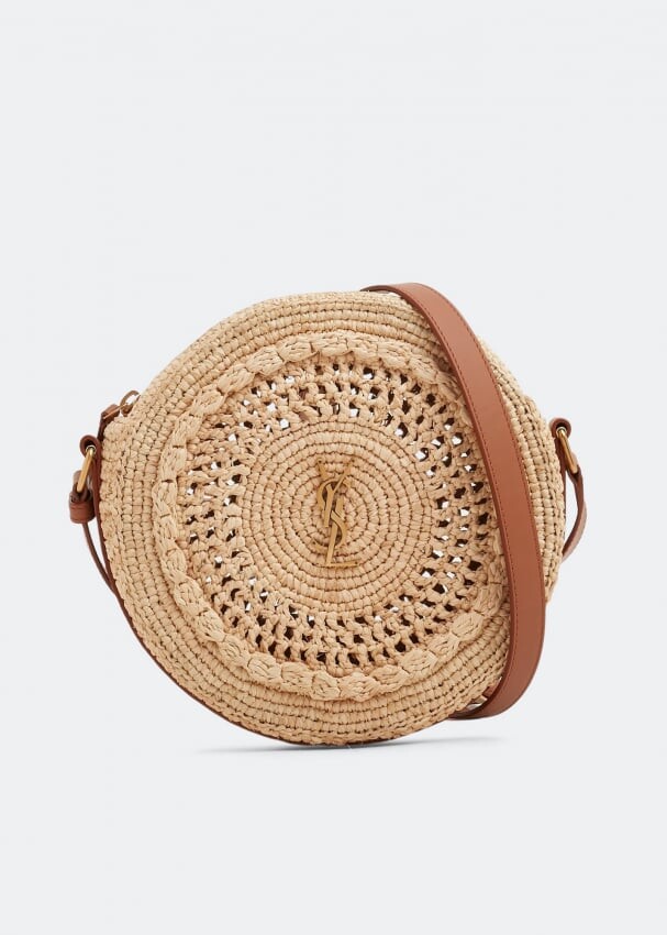 

Сумка кросс-боди SAINT LAURENT Sac Rond raffia crossbody bag , бежевый