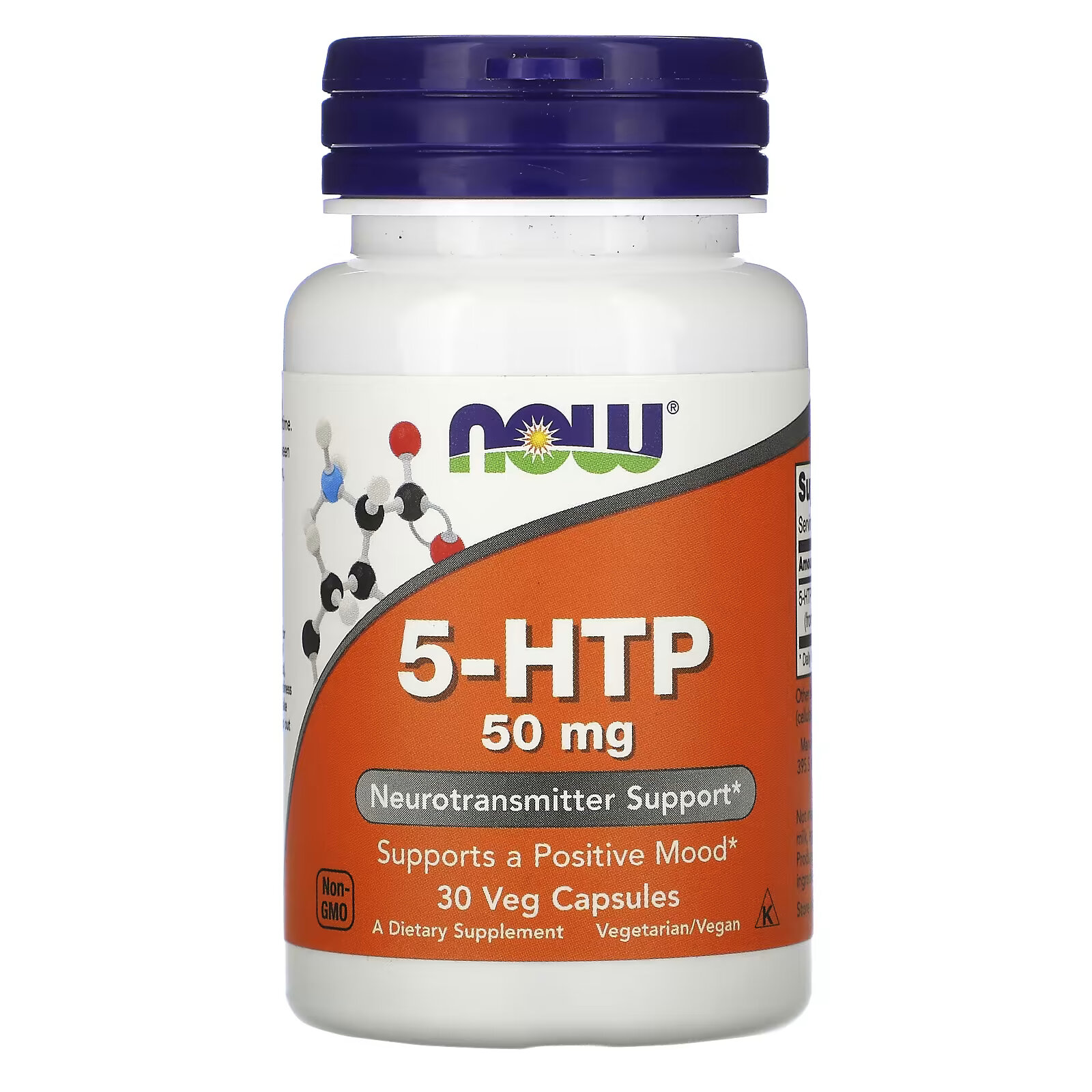 5-HTP NOW Foods 50 мг, 30 капсул nature s way 5 гидрокситриптофан 30 таблеток