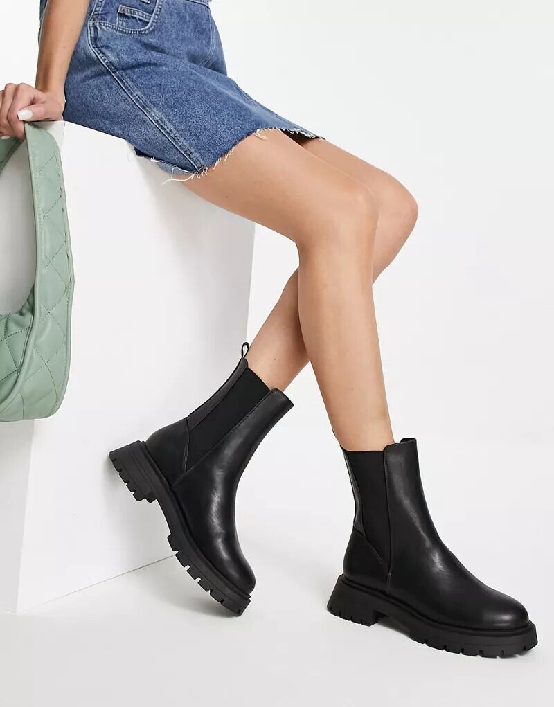 

Черные ботинки челси на массивной подошве ASOS Alfie