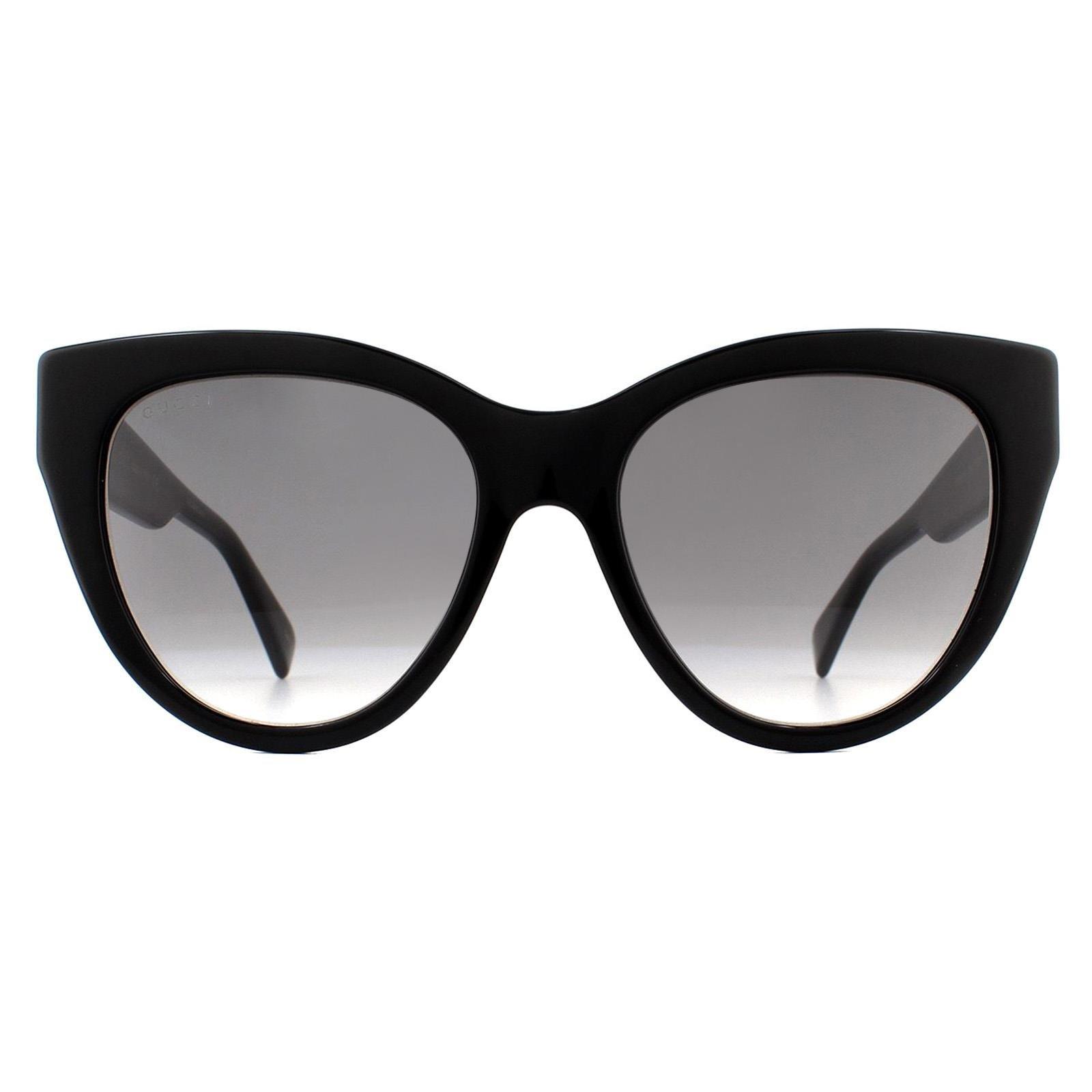 Черные серые солнцезащитные очки «кошачий глаз» с градиентом Gucci, черный