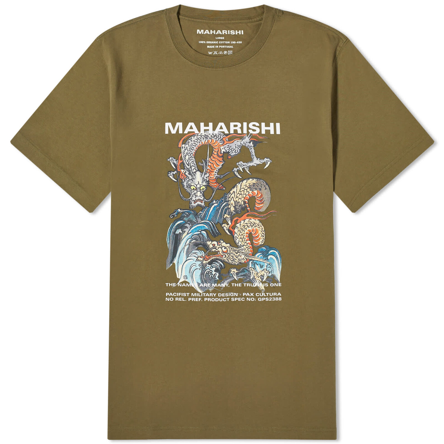 

Футболка Maharishi Double Dragon, оливковое, Зеленый, Футболка Maharishi Double Dragon, оливковое
