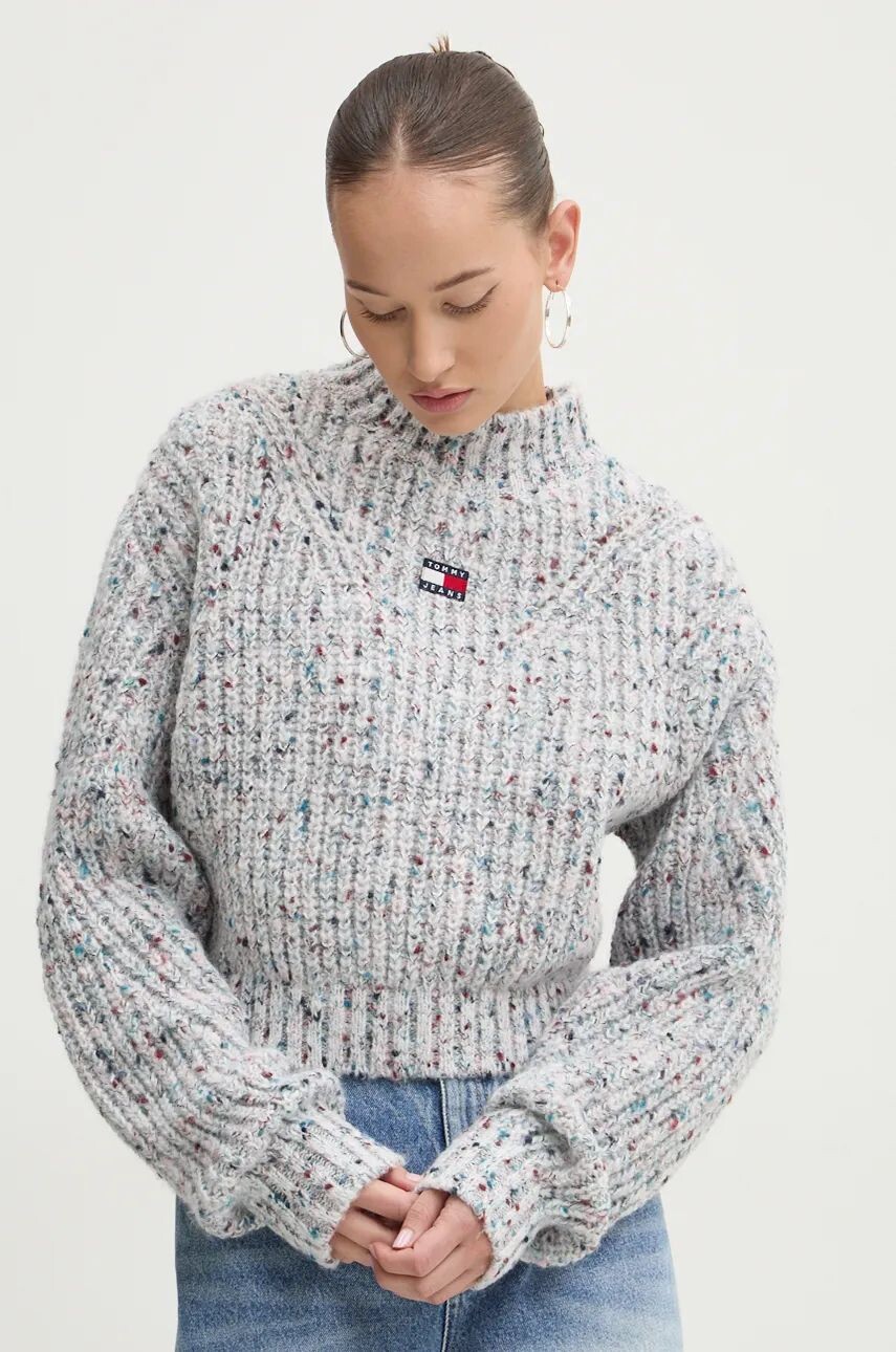 

Свитер Tommy Jeans из смесовой шерсти, серый