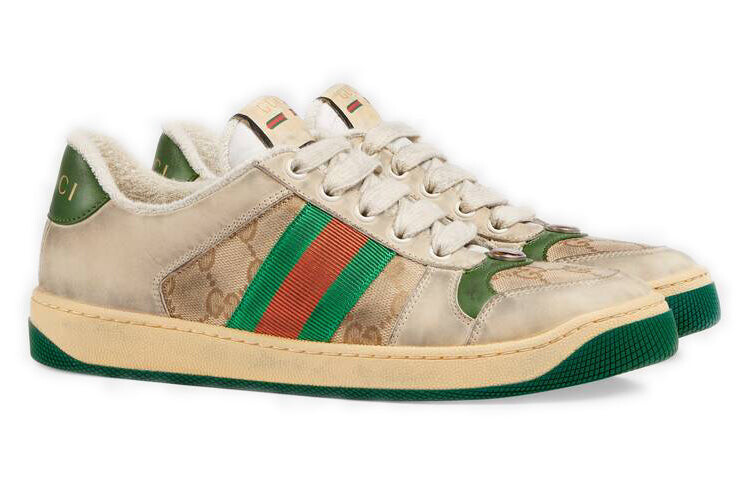 

Кроссовки Gucci Screener Butter Leather, белый/красный/зеленый