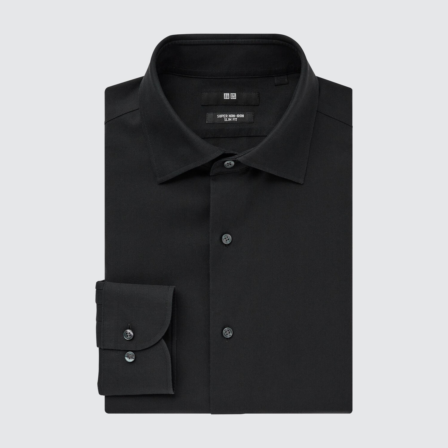 

Рубашка UNIQLO Super Non-iron узкого кроя, черный