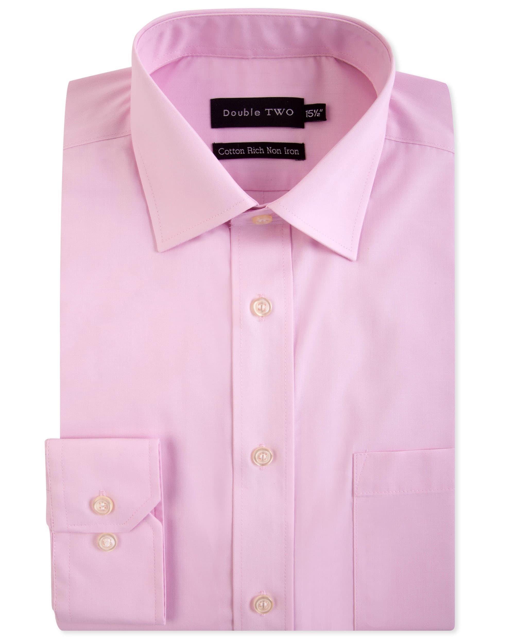 Новая розовая рубашка с длинным рукавом без глажки Double TWO, розовый рубашка прямого покроя с длинными рукавами xs белый