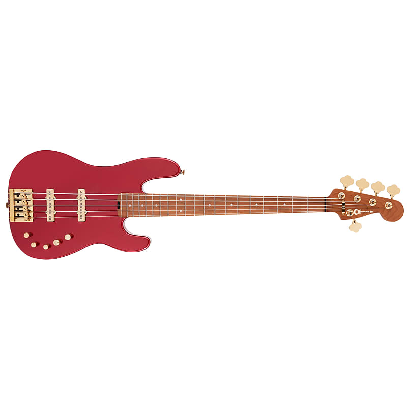 Басс гитара Charvel Pro-Mod San Dimas Bass JJ V Guitar, Caramelized Maple, Candy Apple Red