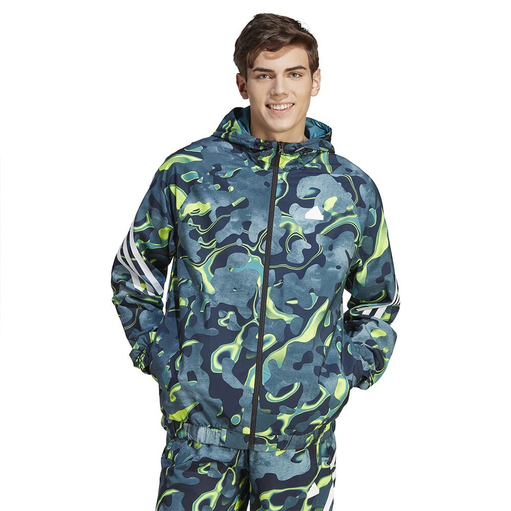 

Толстовка adidas Sportswear Future Icons Allover Print Full Zip, синий