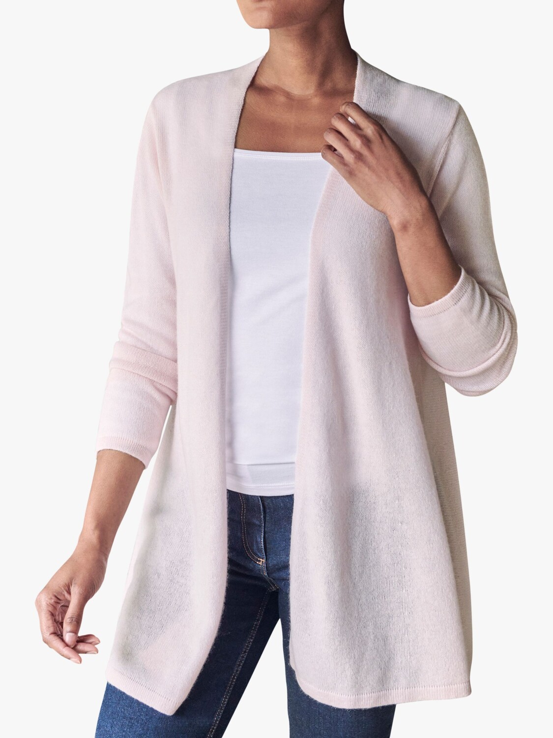 

Кашемировый кардиган Pure Collection Cas Swing, цвет Soft Oyster