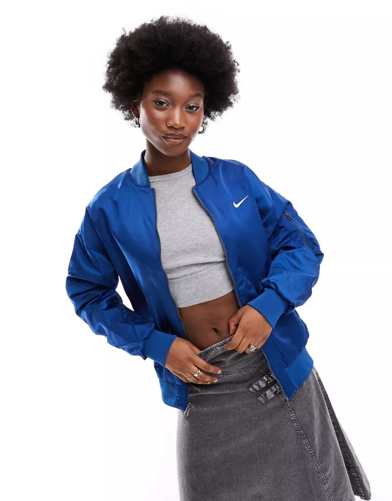 Синяя двусторонняя университетская куртка-бомбер Nike