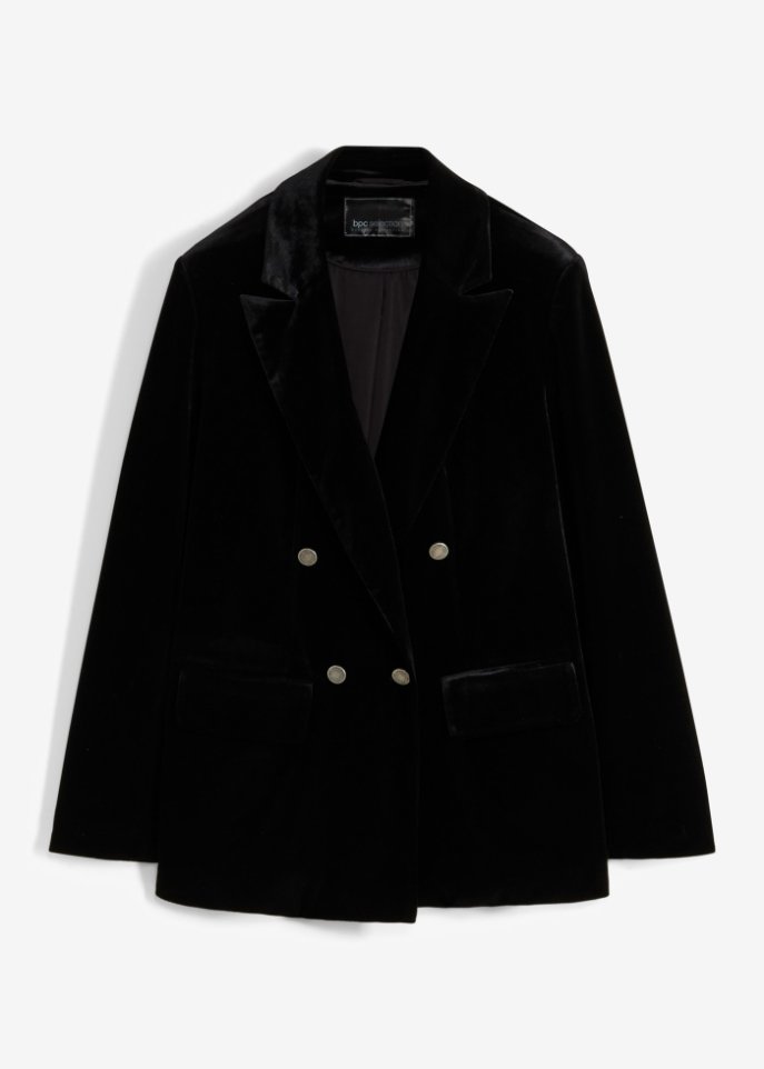 Повседневный бархатный пиджак Bpc Selection, черный
