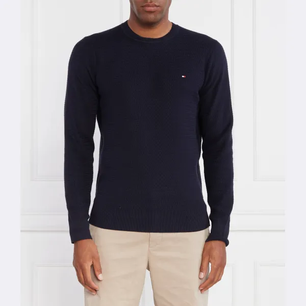 

Свитер узкого кроя с переплетенной структурой Tommy Hilfiger, синий