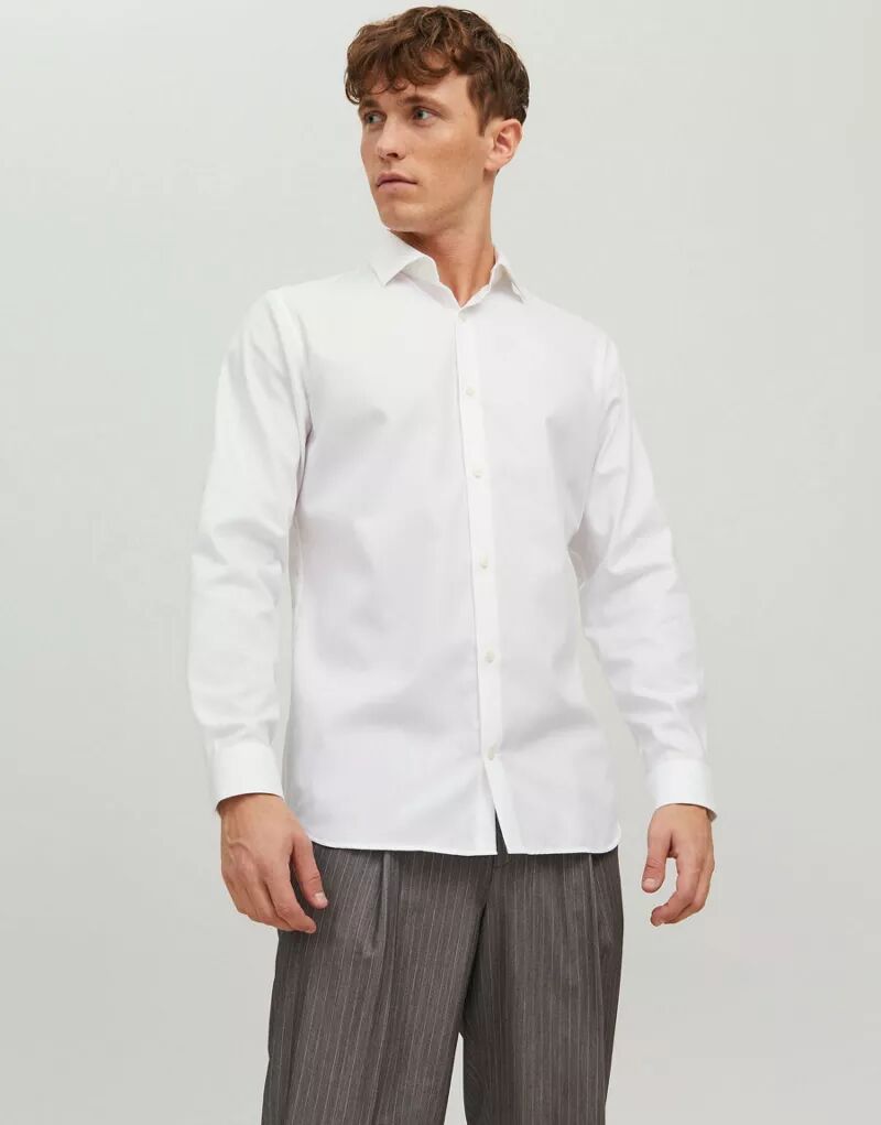 Белая рубашка с длинными рукавами Jack & Jones