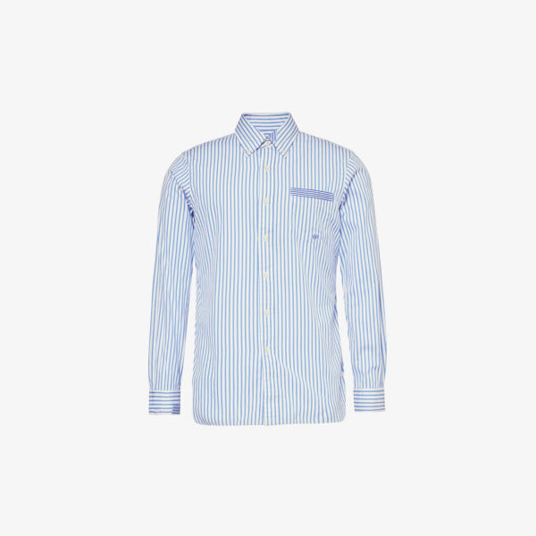 Рубашка классического кроя из хлопкового поплина с полосатым принтом Polo Ralph Lauren, цвет 6305 stripe mending