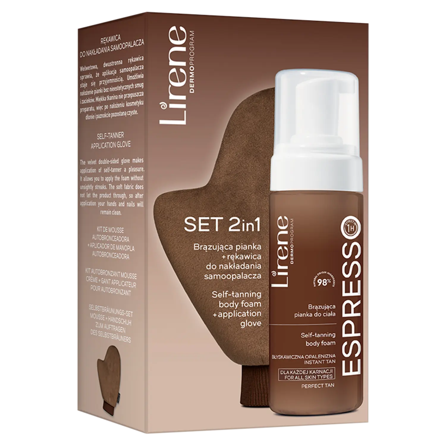 

Набор: бронзирующая пенка для тела Lirene Espresso, 1 шт.