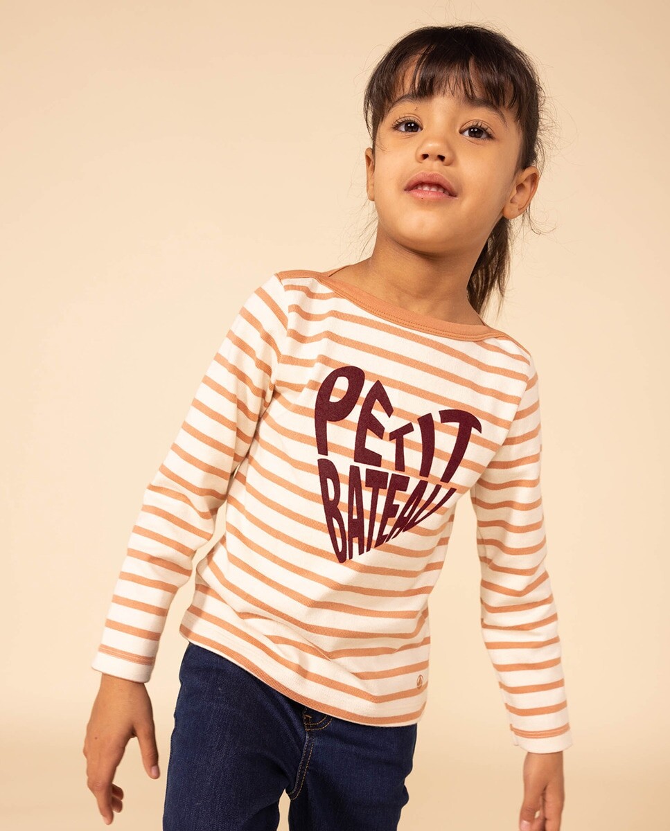 

Легендарная хлопковая матроска для девочек Petit Bateau, мультиколор