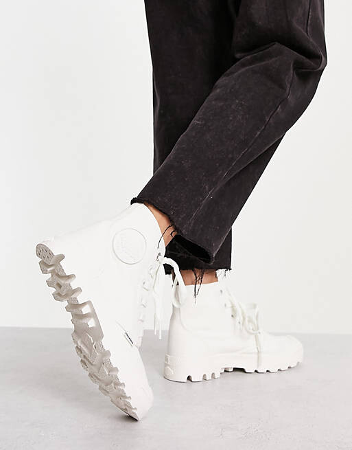 

Белые монохромные кроссовки из парусины Palladium Pampa hi