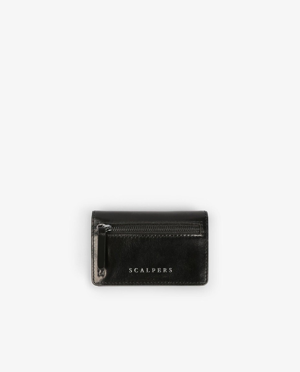 

Женский кожаный кошелек с внешним карманом Scalpers, черный