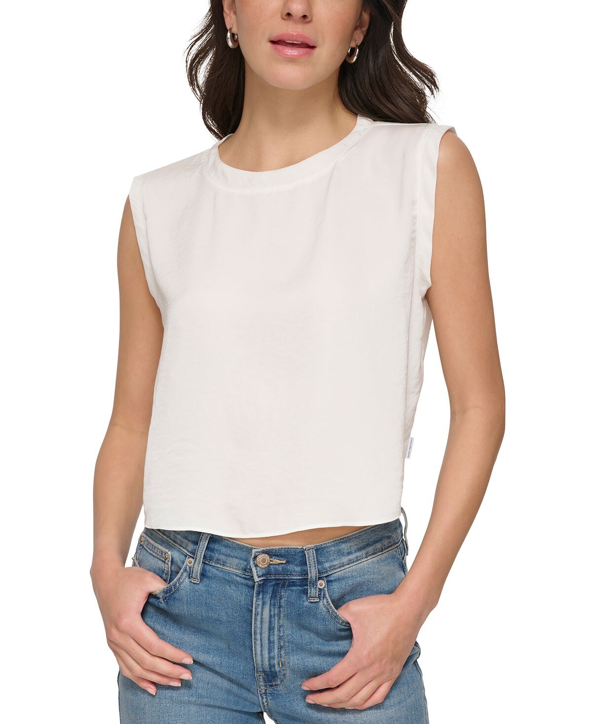 

Женский укороченный топ с удлиненными плечами Calvin Klein Jeans