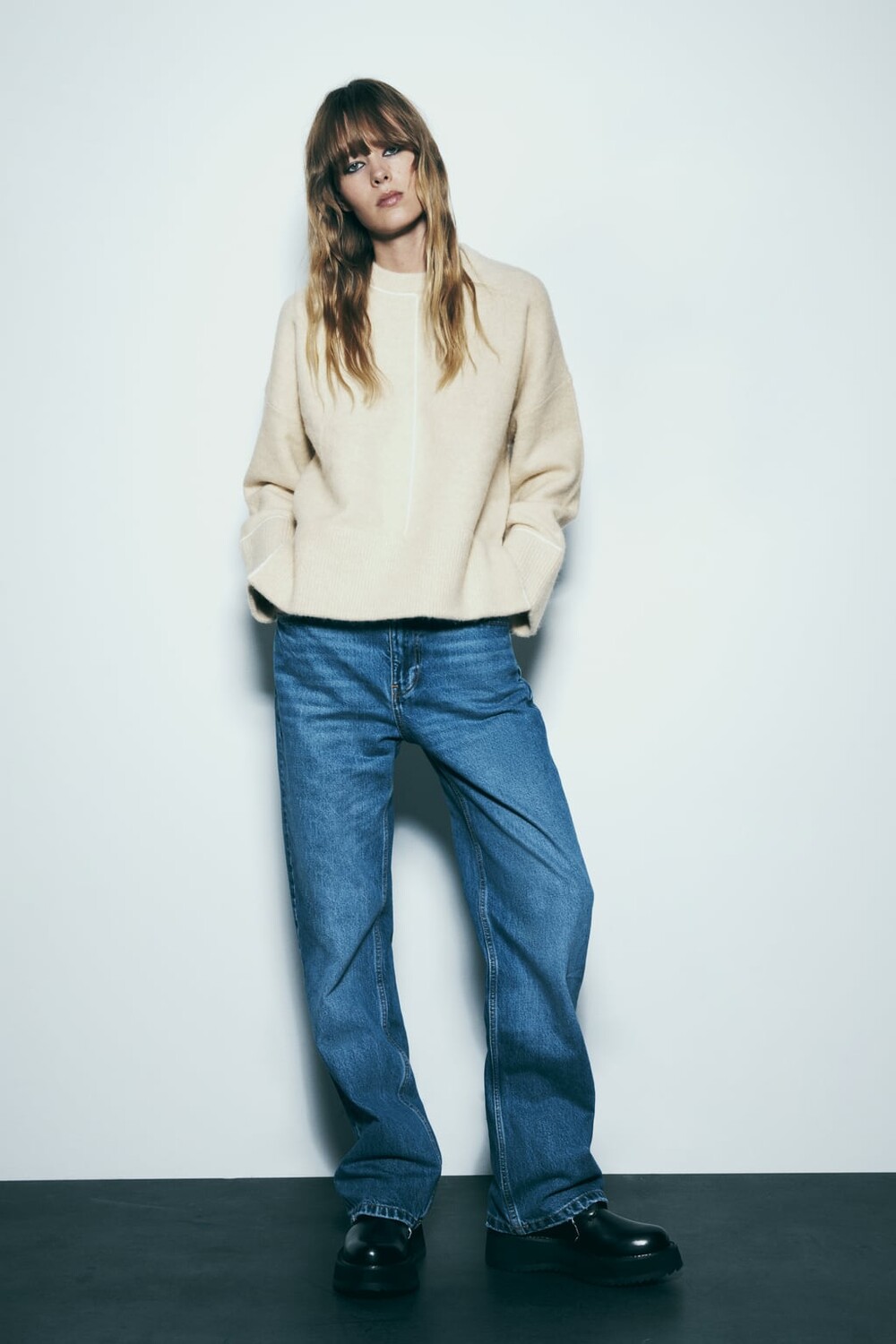 

Открытый вязаный свитер ZARA
