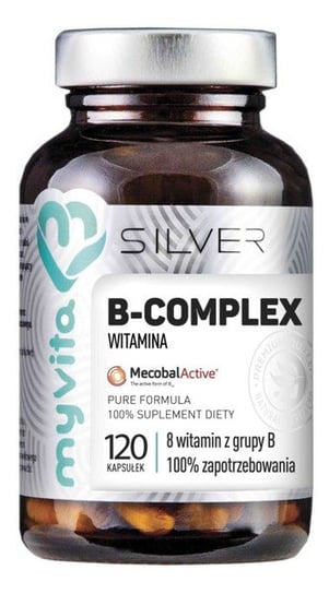 цена MyVita, Silver, комплекс витаминов B 100%, 120 капсул