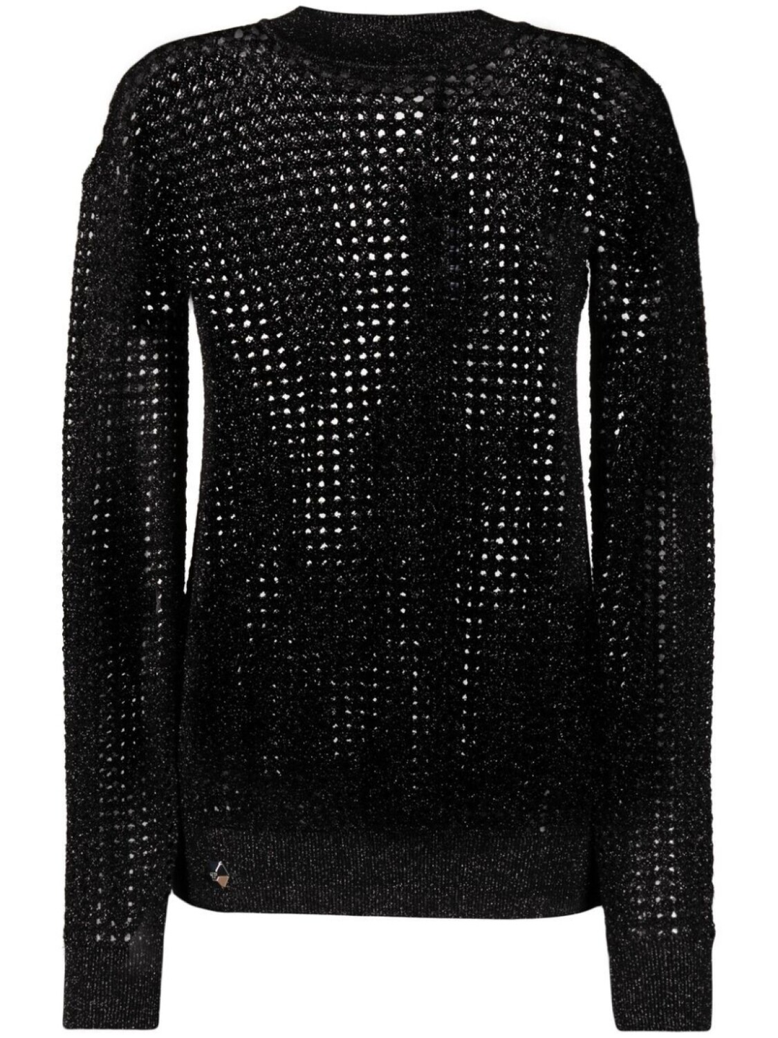 

Philipp Plein сетчатый джемпер с эффектом металлик, черный