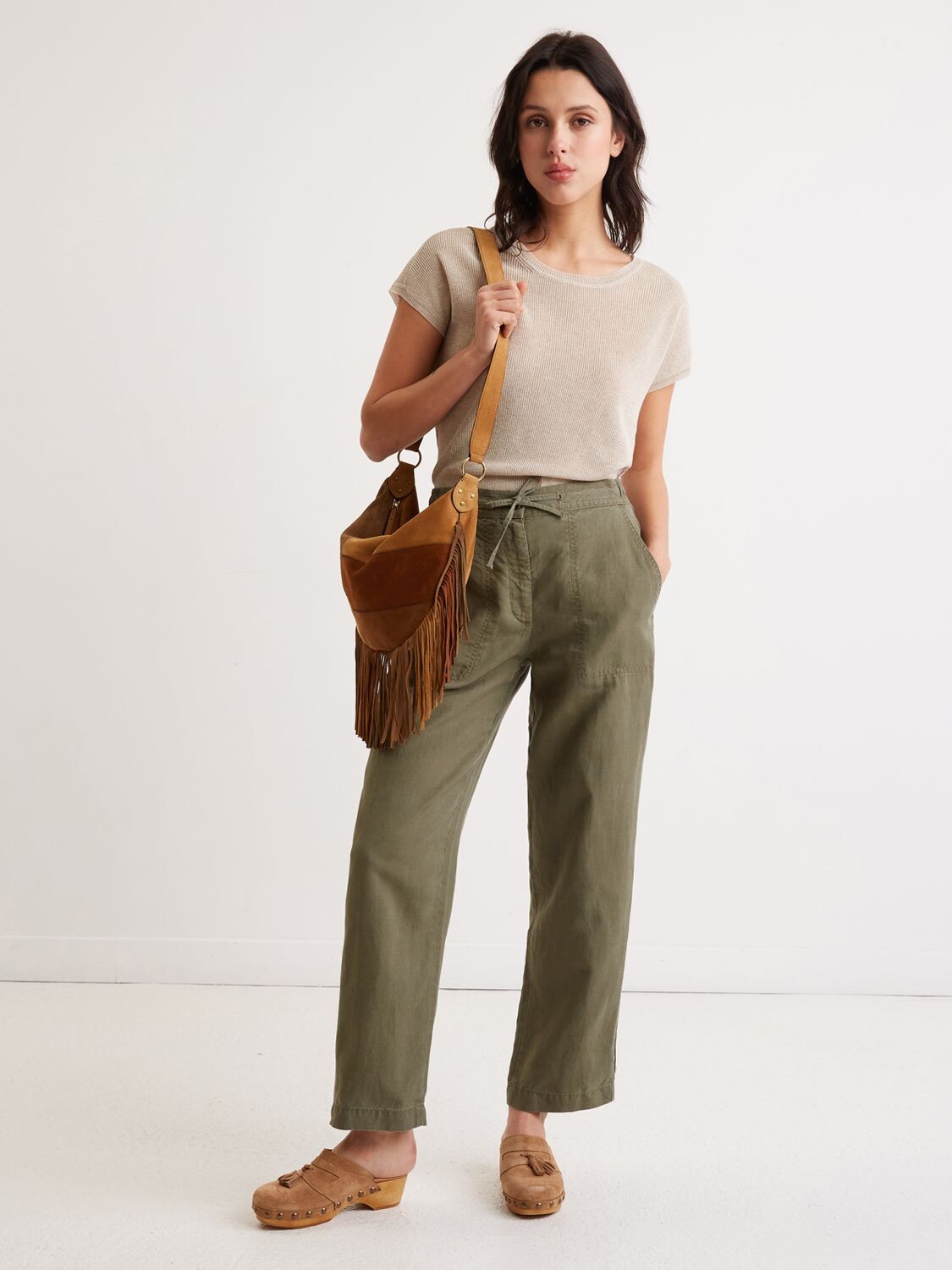 

Брюки Gerard Darel Elixane из смесового льна, зеленый хаки