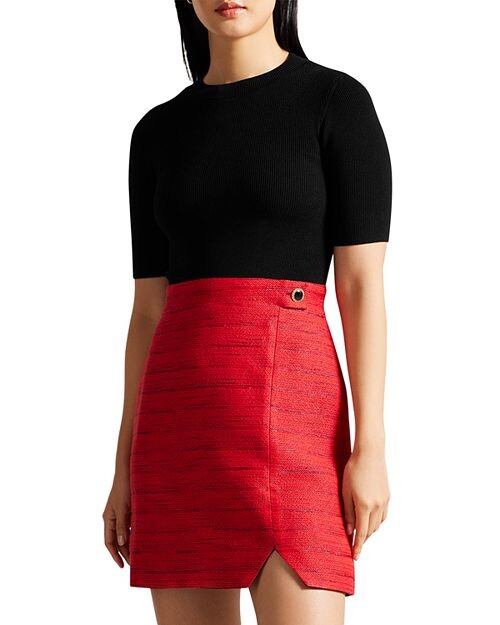 

Мини-платье смешанной техники Ted Baker, цвет Red