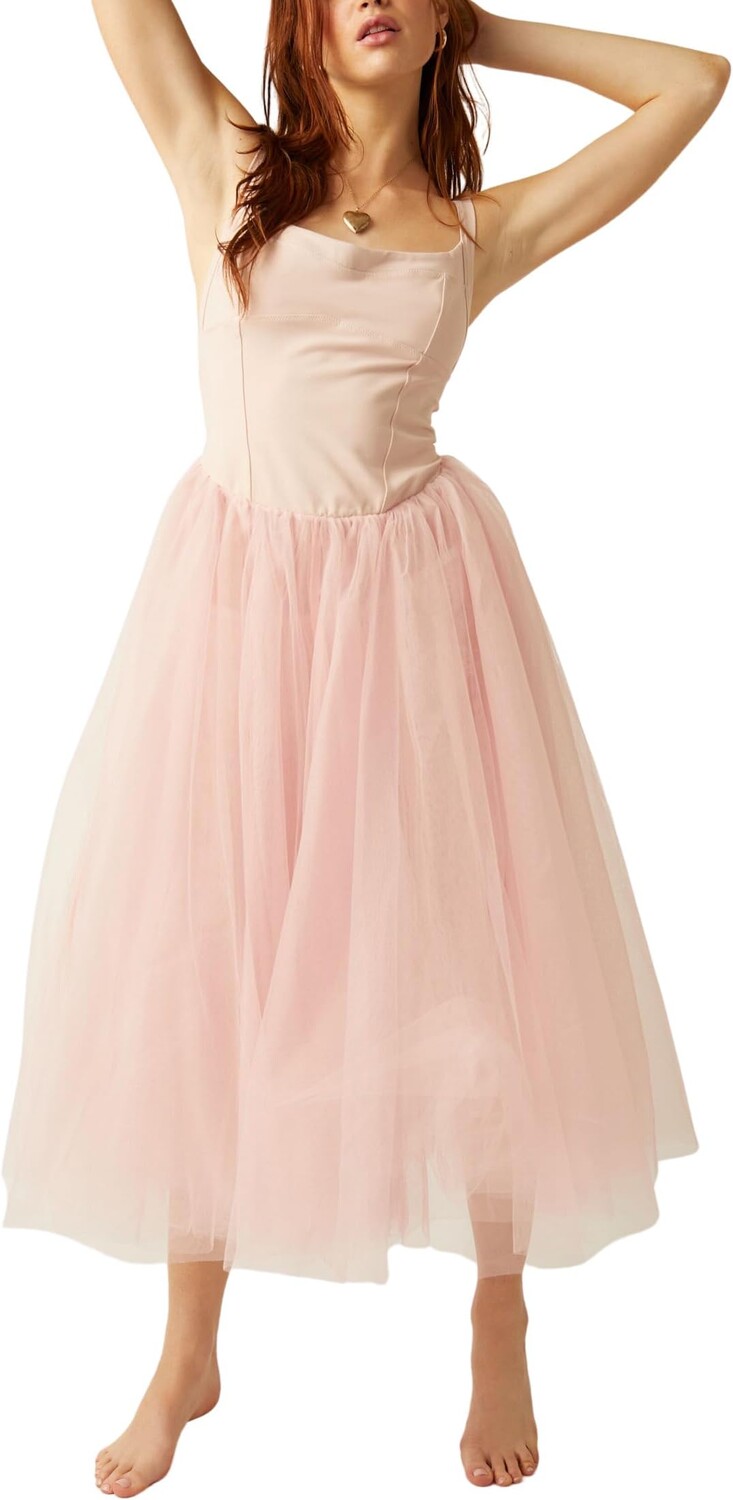 

Платье Let's Talk Tutu Slip Free People, цвет Fallen Rose