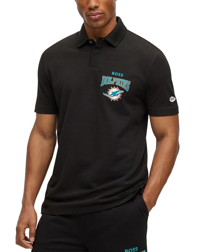 

Коллекция мужских рубашек-поло BOSS by Hugo Boss x NFL, цвет Miami Dolphins - Black