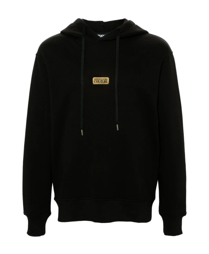 

Худи с золотым логотипом Versace Jeans Couture, черный
