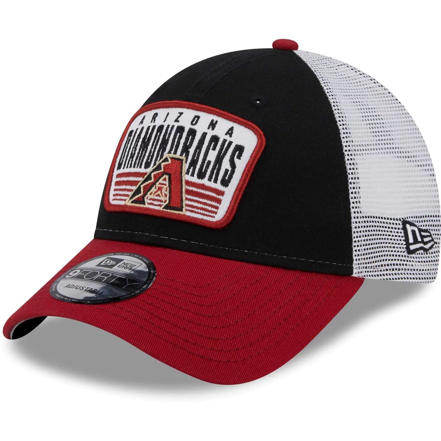 

Мужская кепка New Era Black Arizona Diamondbacks с двухцветной нашивкой 9FORTY Snapback