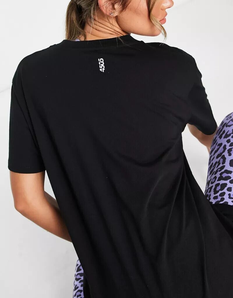 Черная быстросохнущая хлопковая футболка оверсайз ASOS Icon