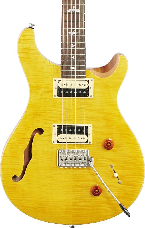 

Электрогитара PRS SE Custom 22 Semi-Hollow Electric Guitar, Santana Yellow w/ Gig Bag