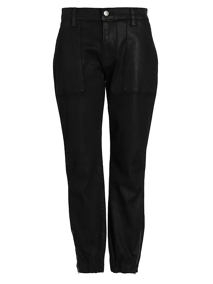 

Узкие джинсовые джоггеры с покрытием 7 For All Mankind, цвет coated black