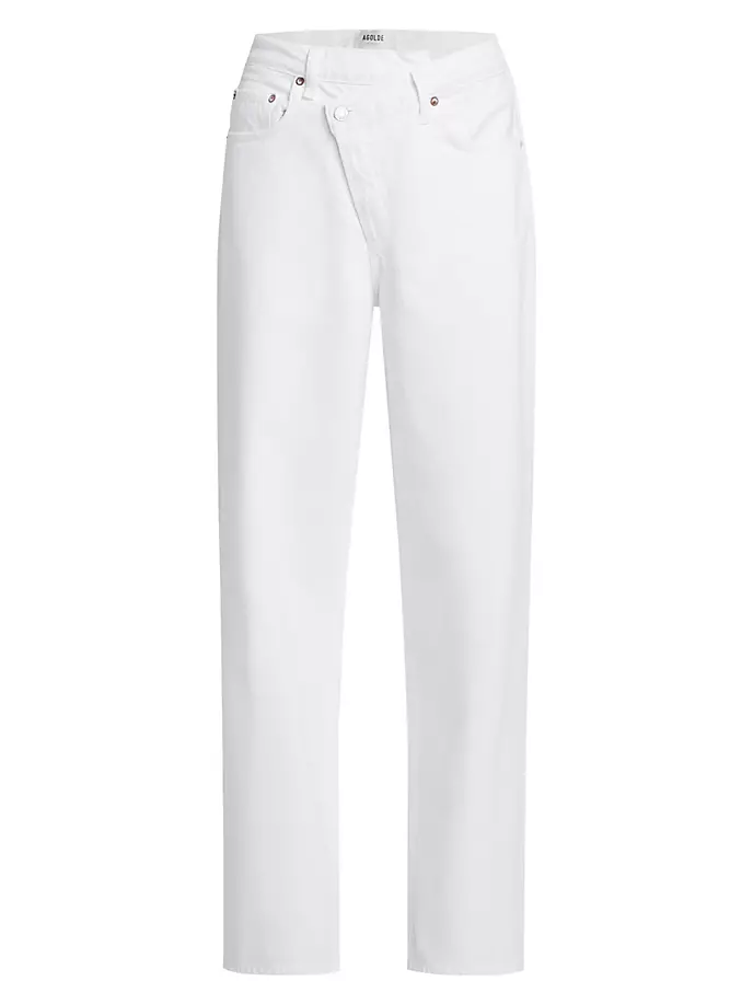 цена Широкие джинсы с перекрещенными краями Agolde, белый