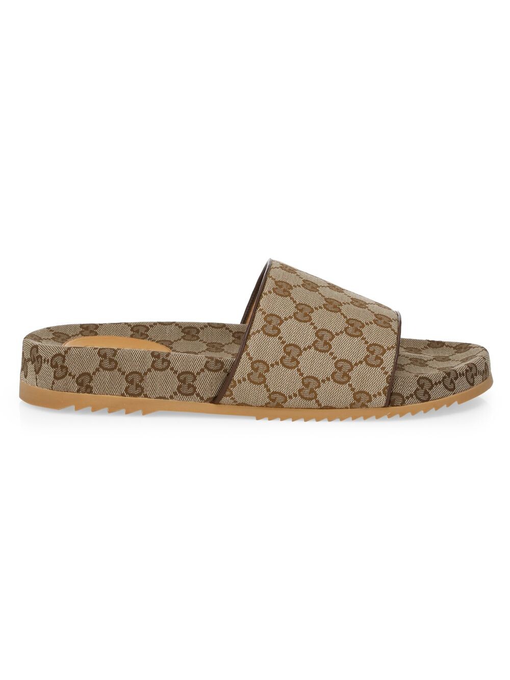 

Холщовые шлепанцы с логотипом Sideline Gucci, бежевый