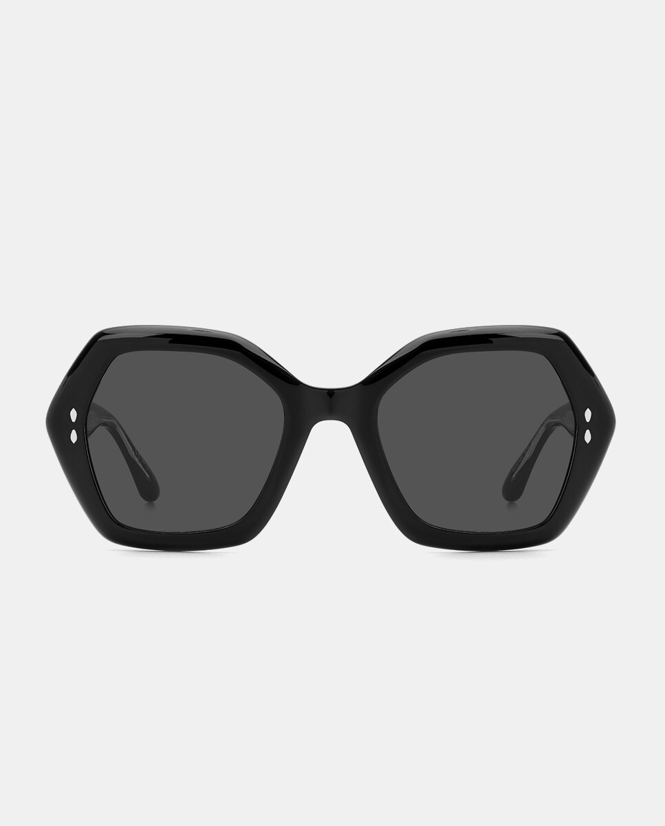 цена Черные женские солнцезащитные очки из ацетата с геометричным узором Isabel Marant, черный