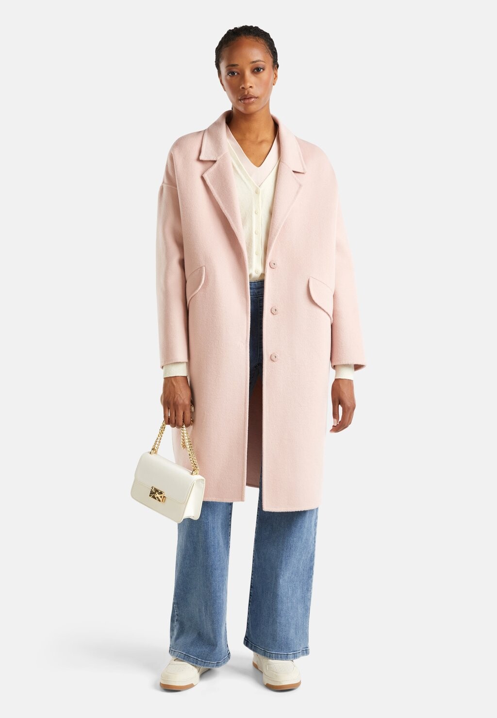 

Классическое пальто DROPPED SHOULDER PATCH POCKETS FLAP FRONT United Colors of Benetton, розовый