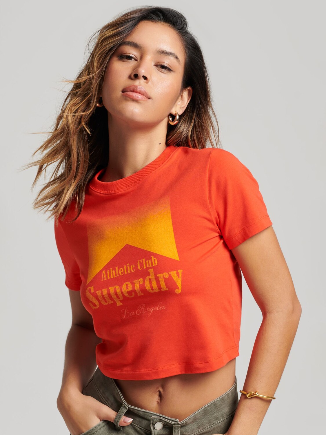 

Футболка Superdry Graphic Tiny, красный закат