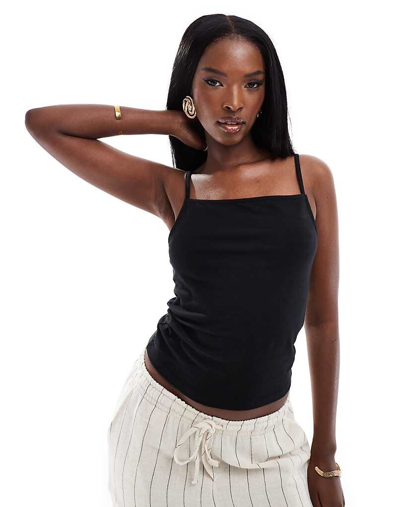 

ASOS DESIGN – Черный топ на тонких бретелях