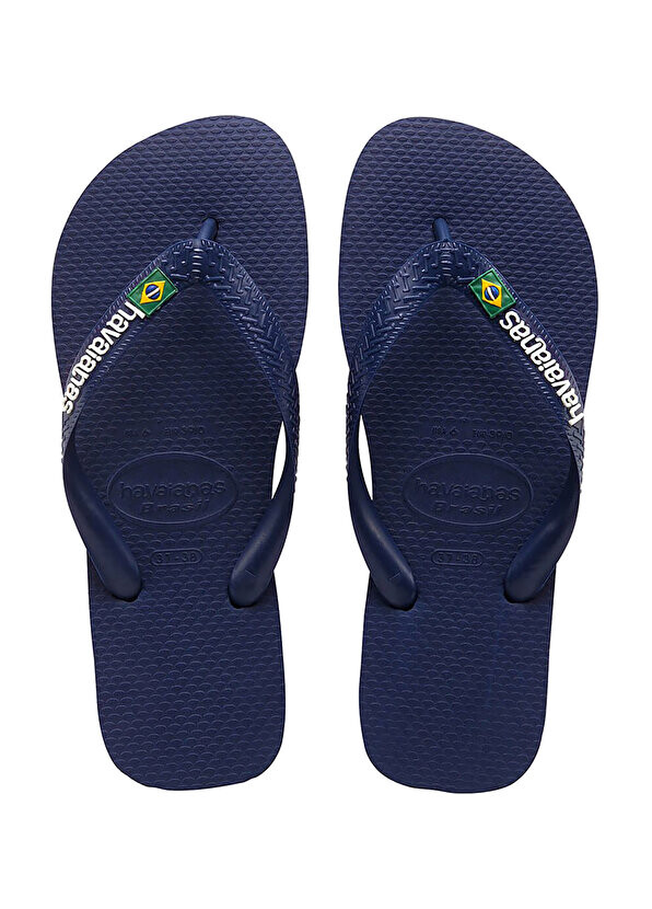 

Темно-синие мужские пляжные тапочки с логотипом brasil Havaianas